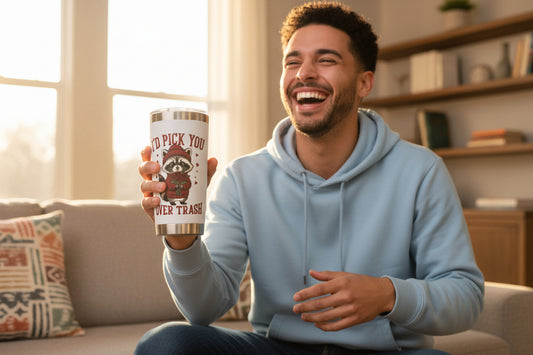 Valentine's Day Raccoon Tumbler