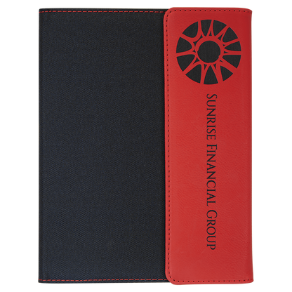Customizable Vegan Leather & Canvas Portfolio w/Notepad