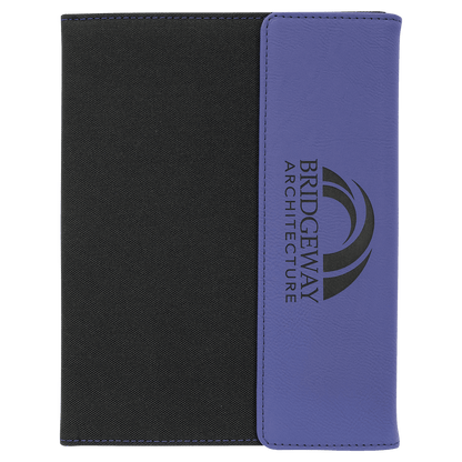 Customizable Vegan Leather & Canvas Portfolio w/Notepad