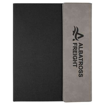 Customizable Vegan Leather & Canvas Portfolio w/Notepad