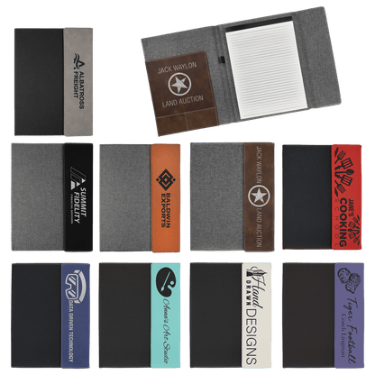 Customizable Vegan Leather & Canvas Portfolio w/Notepad