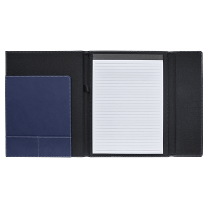 Customizable Vegan Leather & Canvas Portfolio w/Notepad