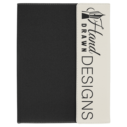 Customizable Vegan Leather & Canvas Portfolio w/Notepad