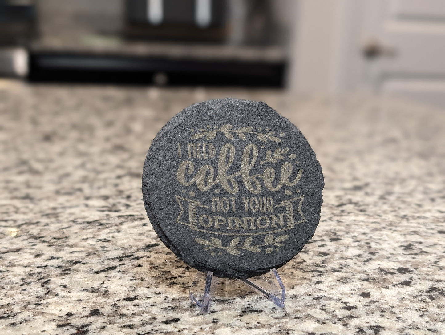 "I Need Coffee" Slate Coaster