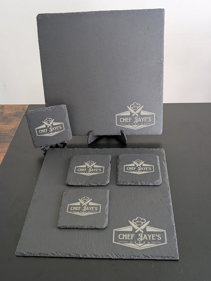 Customizable Slate Serving Board & Coaster Set