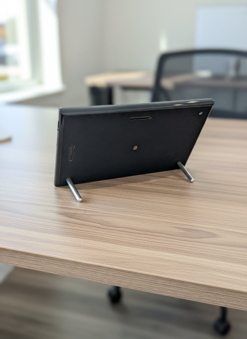 Laser Engraved 9" x 12" Black Piano Finish Floating Glass Plaque