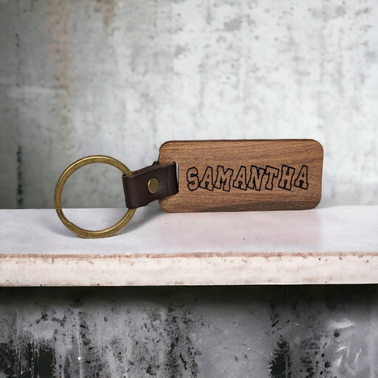 Custom Engraved Wooden Keychain