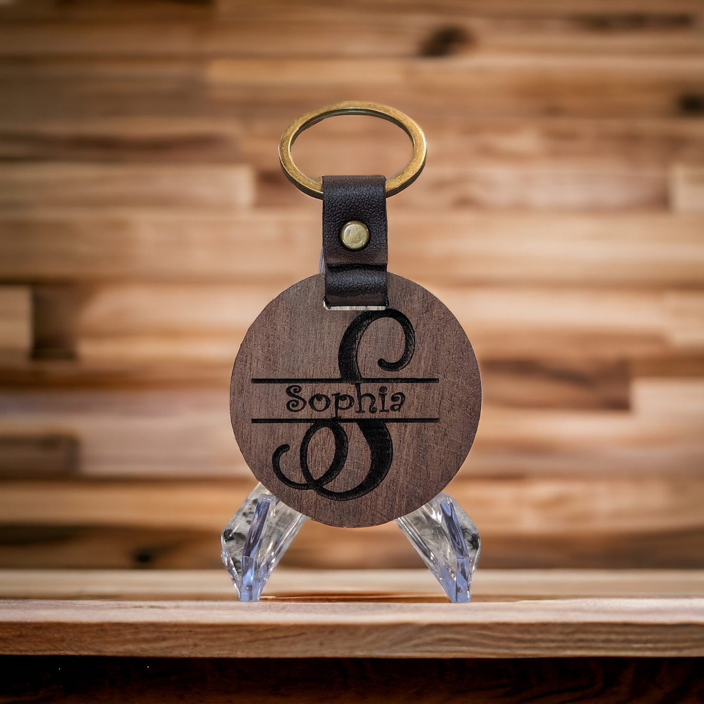 Wooden Engraved Keychain (Circular)