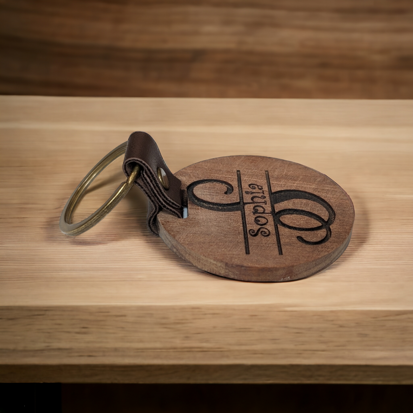 Wooden Engraved Keychain (Circular)