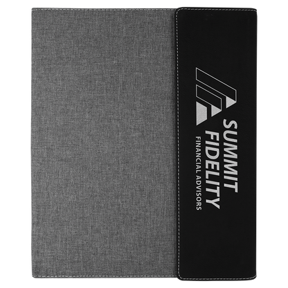 Customizable Vegan Leather & Canvas Portfolio w/Notepad