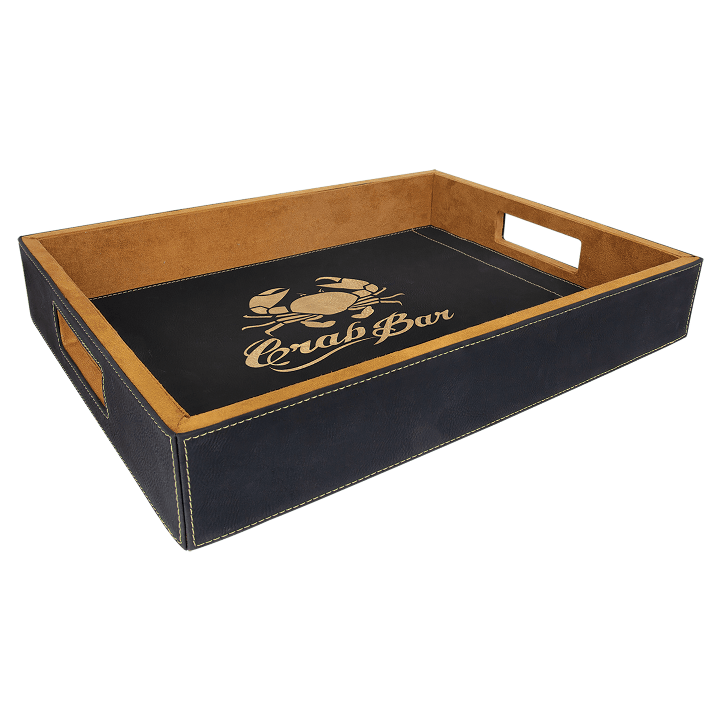 Personalized Vegan Leather Serving Tray - 16" x 12"