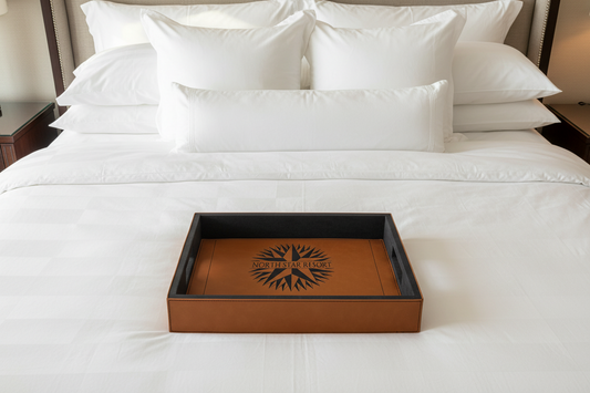 Personalized Vegan Leather Serving Tray - 16" x 12"