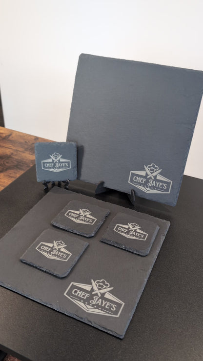 Customizable Slate Serving Board & Coaster Set